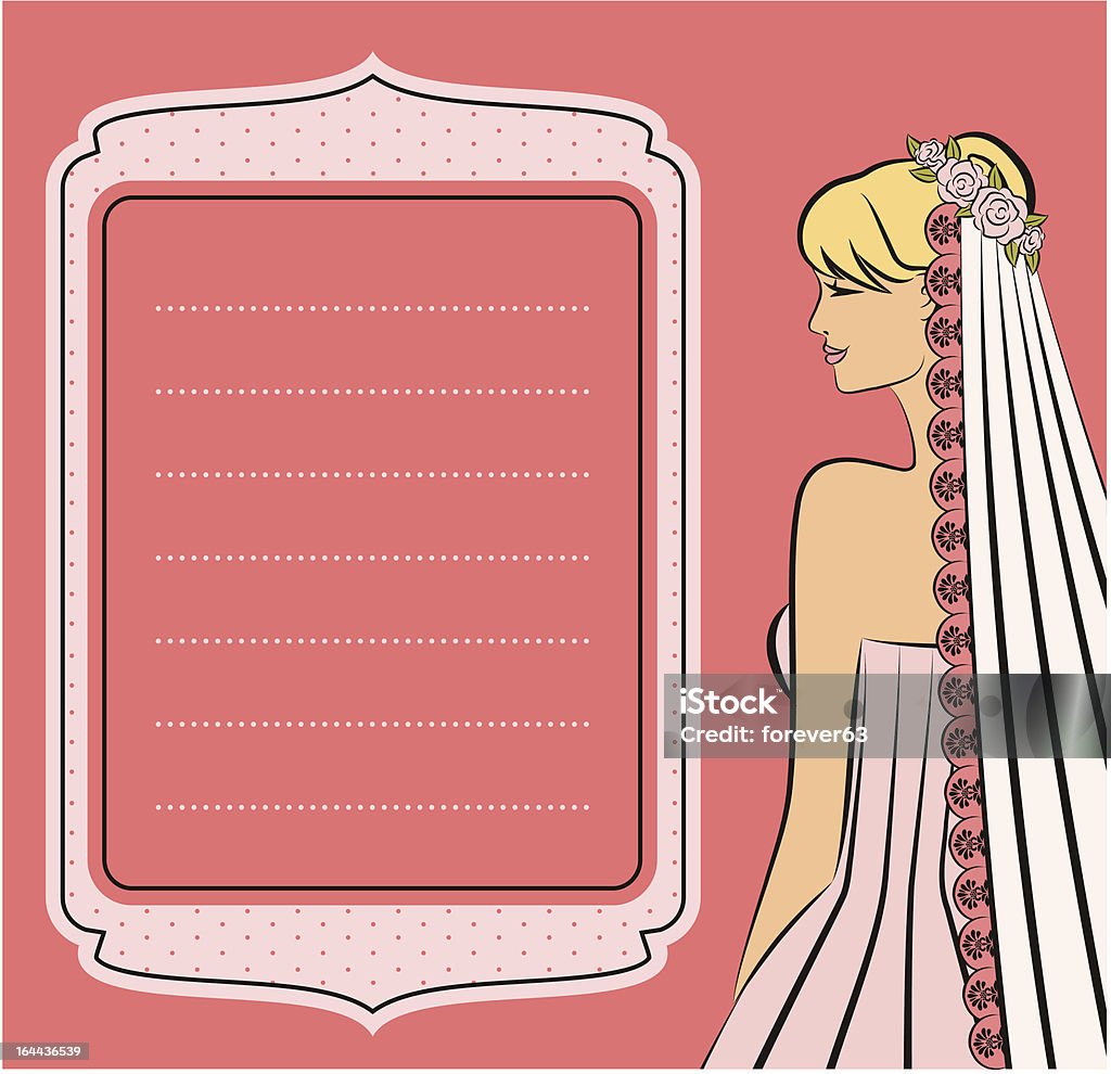 Ilustração em vetor de linda noiva em cor-de-rosa - Vetor de Adulto royalty-free