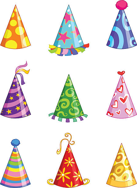 party hüte - partyhut stock-grafiken, -clipart, -cartoons und -symbole