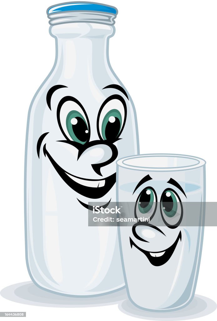 Мультяшный Бутылка для молока - Векторная графика Без людей роялти-фри