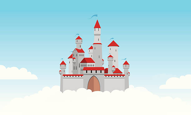 Air castle vector art illustration