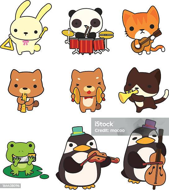 Cartoon Tier Spielen Symbol Stock Vektor Art und mehr Bilder von Frosch - Frosch, Mangastil, Cello
