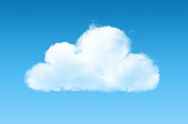 Perfect single white cloud on blue sky background