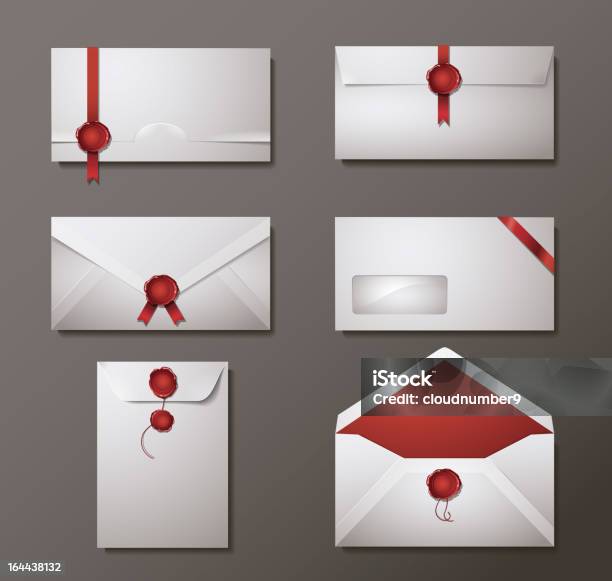 Ilustração Vetorial De Cera Isolado Envelopes - Arte vetorial de stock e mais imagens de Amor - Amor, Cartão de Saudações, Cera