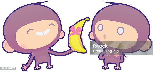 Monkey Recevoir De Présenter À La Banane Vecteurs libres de droits et plus d'images vectorielles de Affectueux - Affectueux, Aliment, Amour