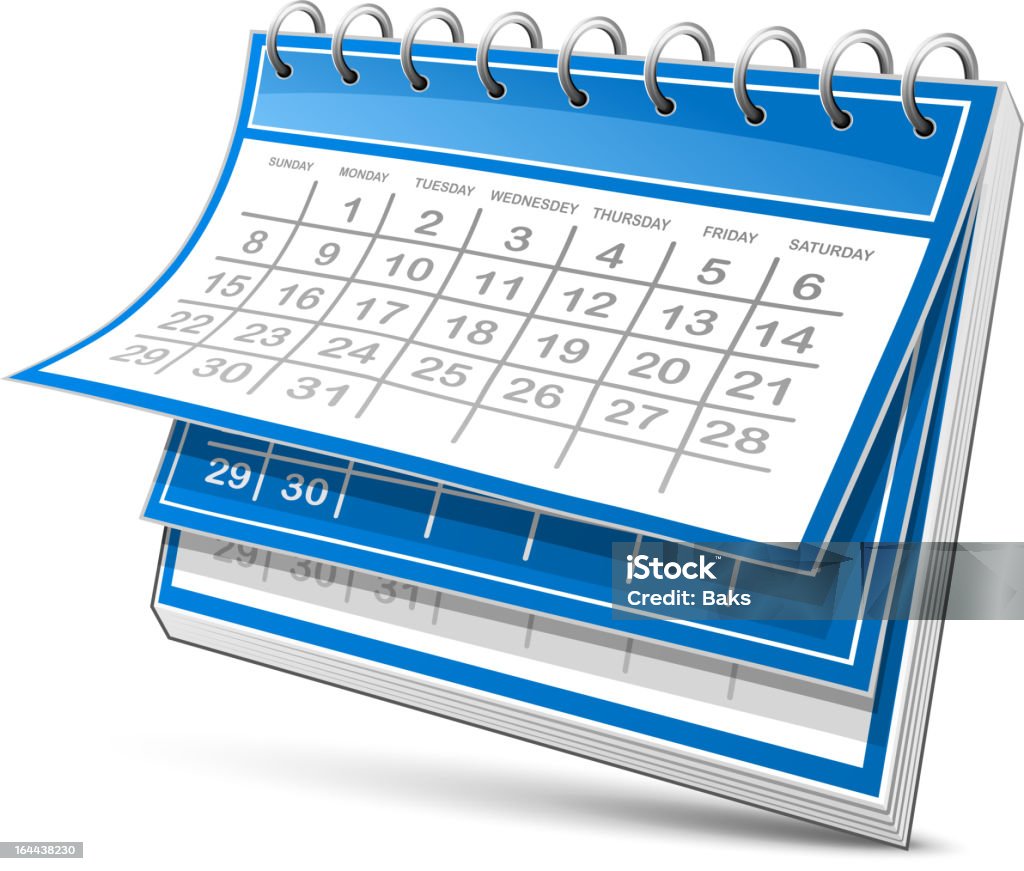 Calendar Calendar on the white. Vector illustration Blue stock vector