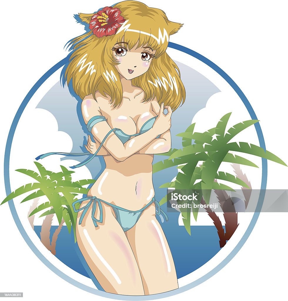 Bikini ragazza - arte vettoriale royalty-free di 18-19 anni