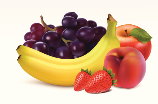 Vector illustration of ripe fresh fruits