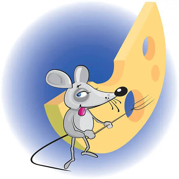 Vector illustration of little mouse