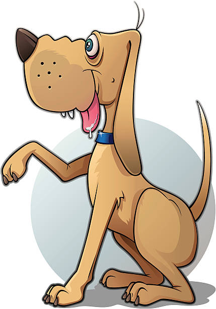 Brown dog vector art illustration