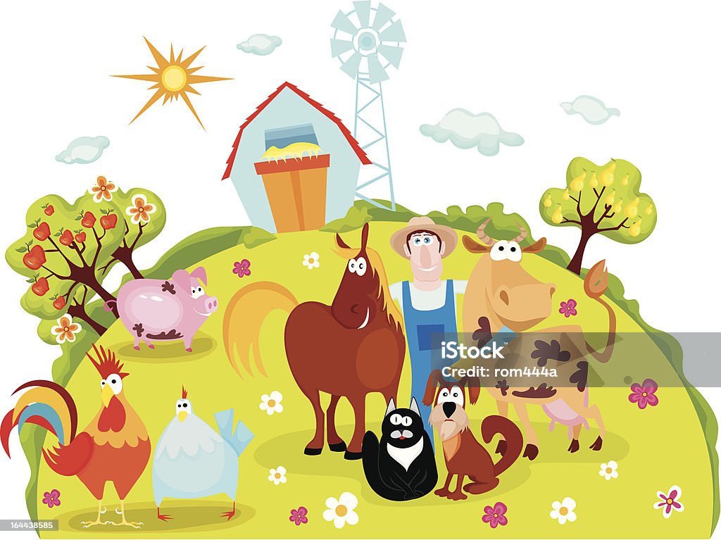 farm vector illustration of a cute farm Agriculture stock vector