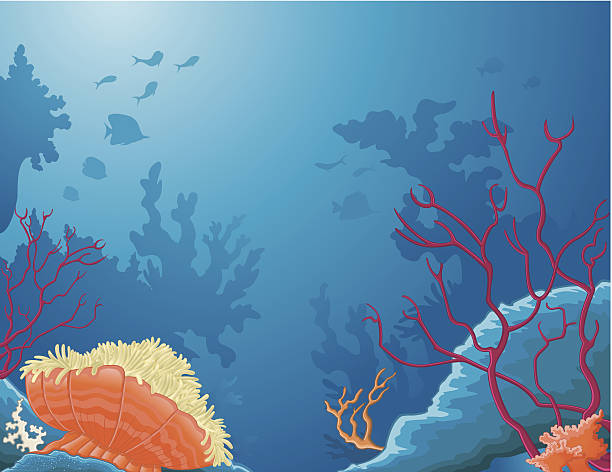 deep sea background - 蝴蝶魚 幅插畫檔、美工圖案、卡通及圖標