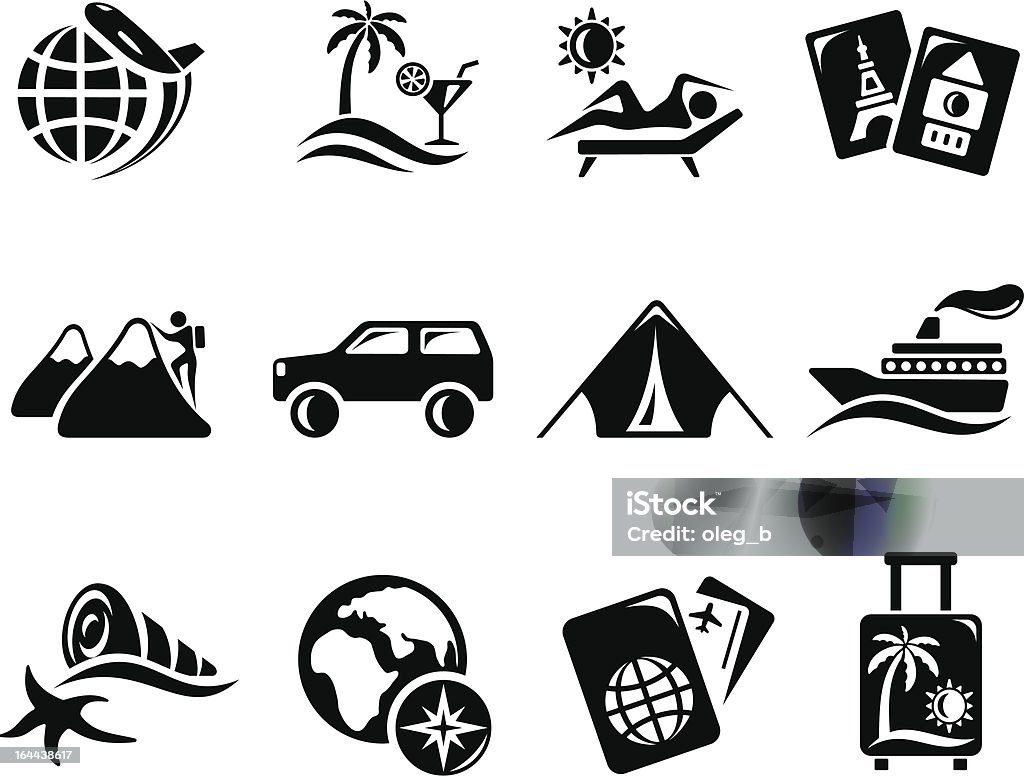 Urlaub und Reisen-icons - Lizenzfrei Auto Vektorgrafik