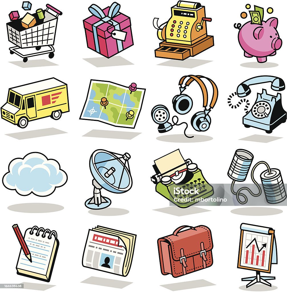 Retro Internet, Technology & Communication Icons 3 Includes high-res 4000x4000 jpg Cash Register stock vector