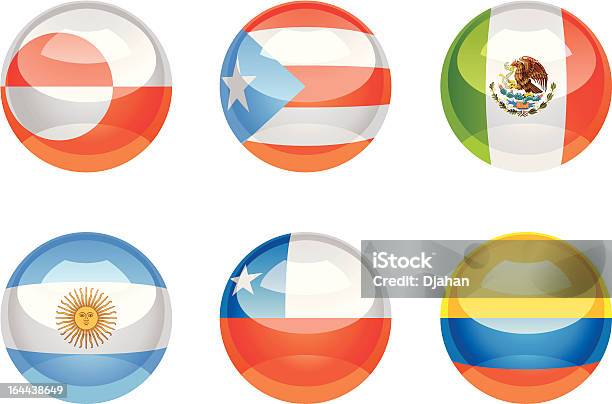 Pulsanti Di Bandiera - Immagini vettoriali stock e altre immagini di America del Nord - America del Nord, Argentina - America del Sud, Bandiera