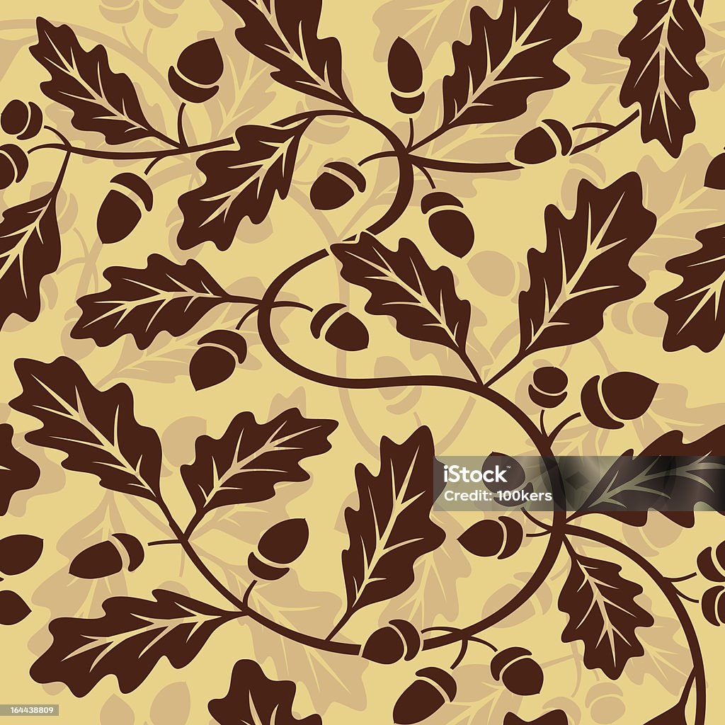 Feuille de chêne acorn sans coutures - clipart vectoriel de Abstrait libre de droits