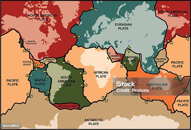 Ilustración de Tectónico Placa Límites y más Vectores Libres de Derechos de Tectónico - Tectónico, Mapa, Mapa mundial