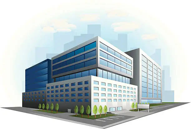 Vector illustration of Modern office building illustration