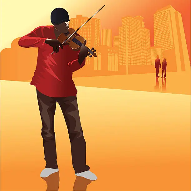 Vector illustration of Street Musician