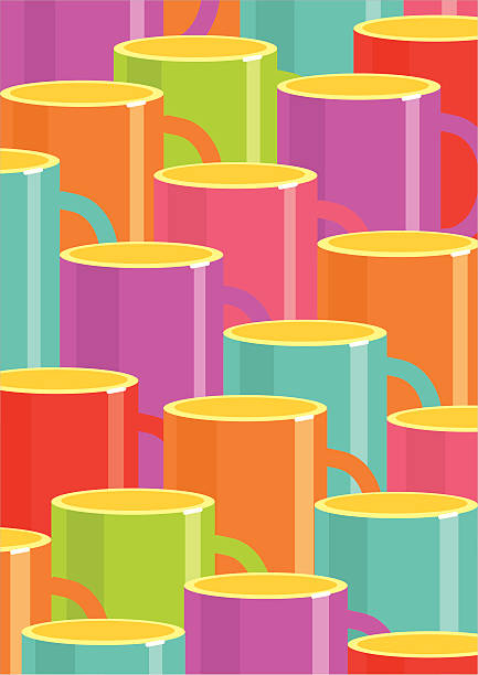 cups of coffee background design vector art illustration