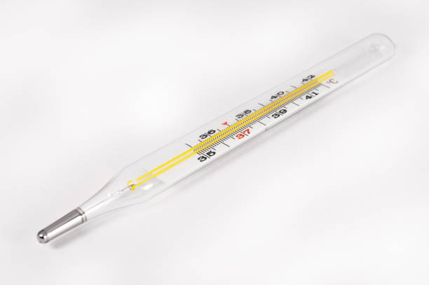 istock Thermometer closeup on white background 1644394692