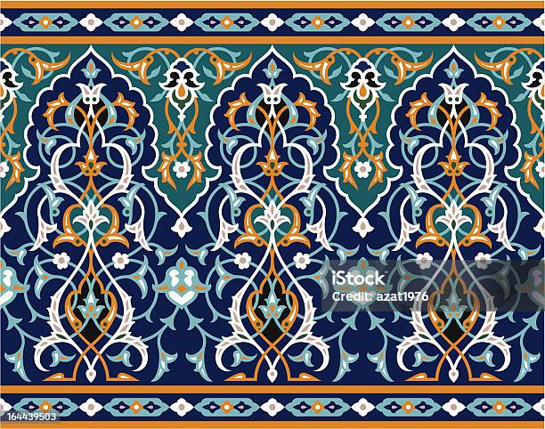 Arabic Floral Seamless Border Stock Illustration - Download Image Now - Antique, Arabic Style, Architectural Feature