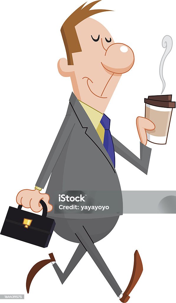 Homme d'affaires avec café - clipart vectoriel de Gobelet en carton libre de droits