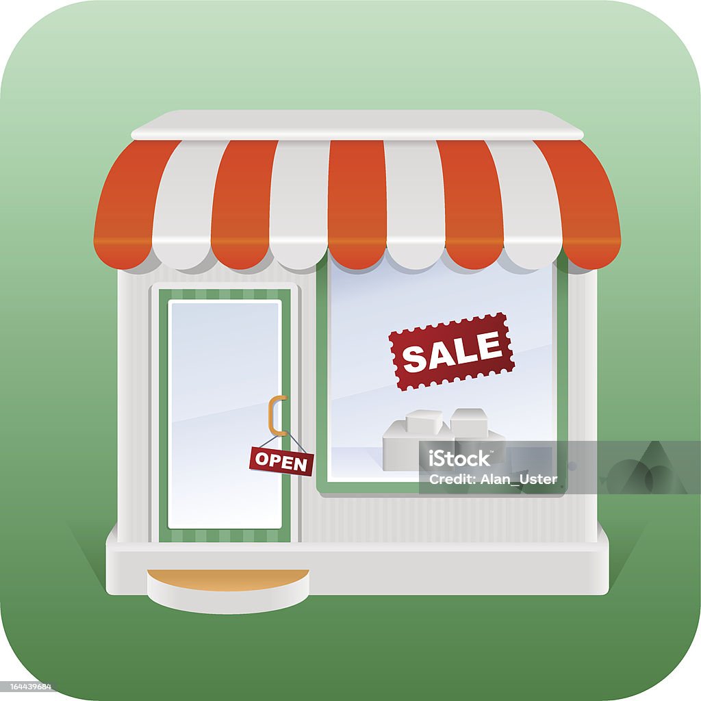 Open strore Vector icon of open shop store with sale Awning stock vector