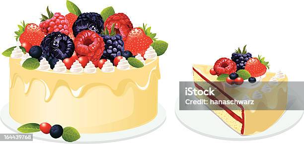 White Fruit Cake Stock Illustration - Download Image Now - Fruitcake, Berry Fruit, Blackberry - Fruit