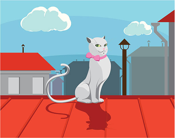 White Kitty vector art illustration