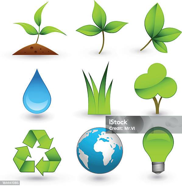 Zielone Ikony - Stockowe grafiki wektorowe i więcej obrazów Bez ludzi - Bez ludzi, Drzewo, Gałąź - część rośliny