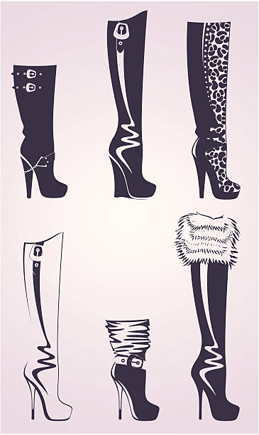 Silhouette of fashion footwear. Vector vector art illustration