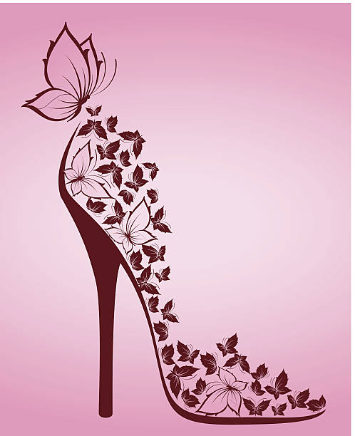 High heel from butterflies. Vector vector art illustration