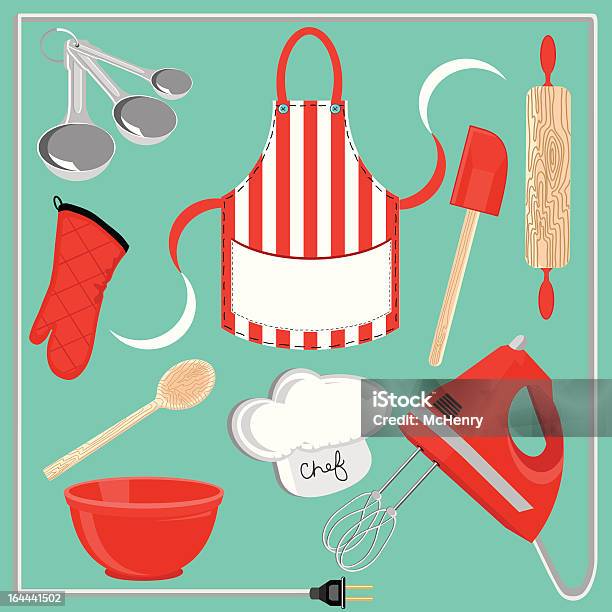 Icônes Et Des Éléments De Cuisine Vecteurs libres de droits et plus d'images vectorielles de Jatte - Jatte, Toque de cuisinier, Aliments et boissons