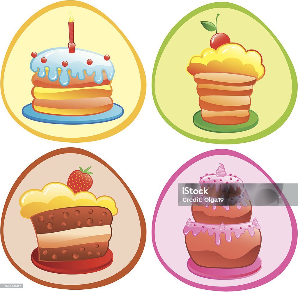 Sweet cakes Cakes lyings on a tray Baked Pastry Item stock vector