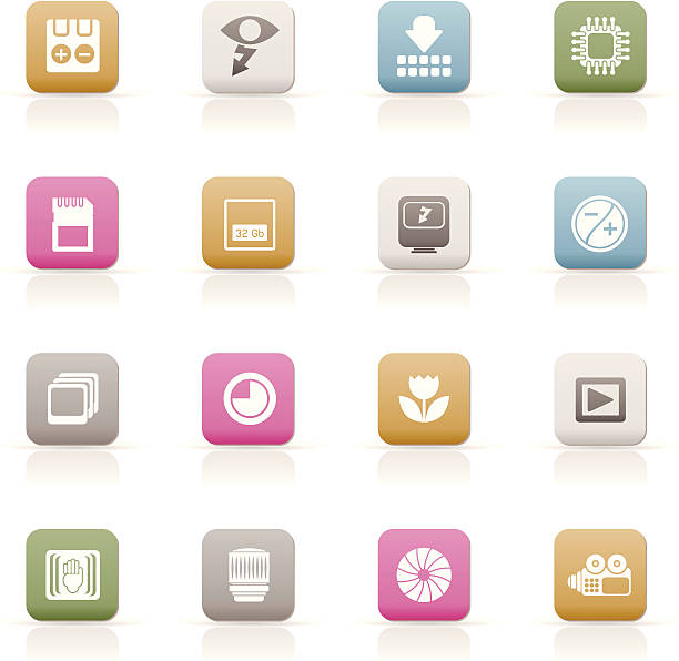 Digital Camera Performance Digital Camera Performance - Vector Icon Set video playback icons stock illustrations