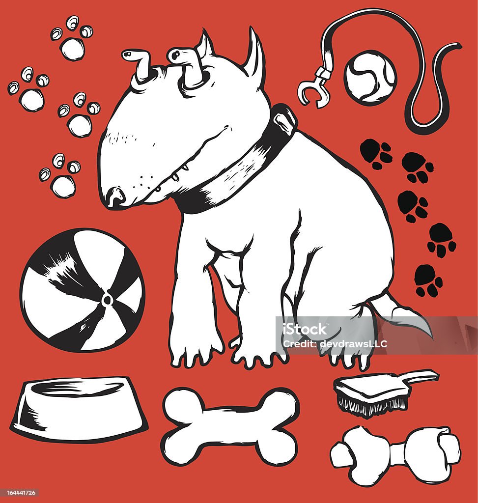 Demented chien - clipart vectoriel de Amour libre de droits