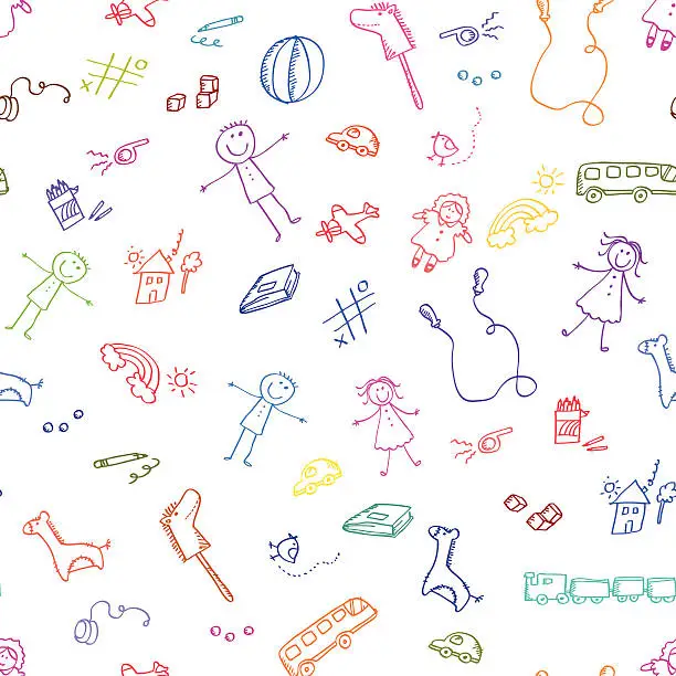 Vector illustration of toys pattern