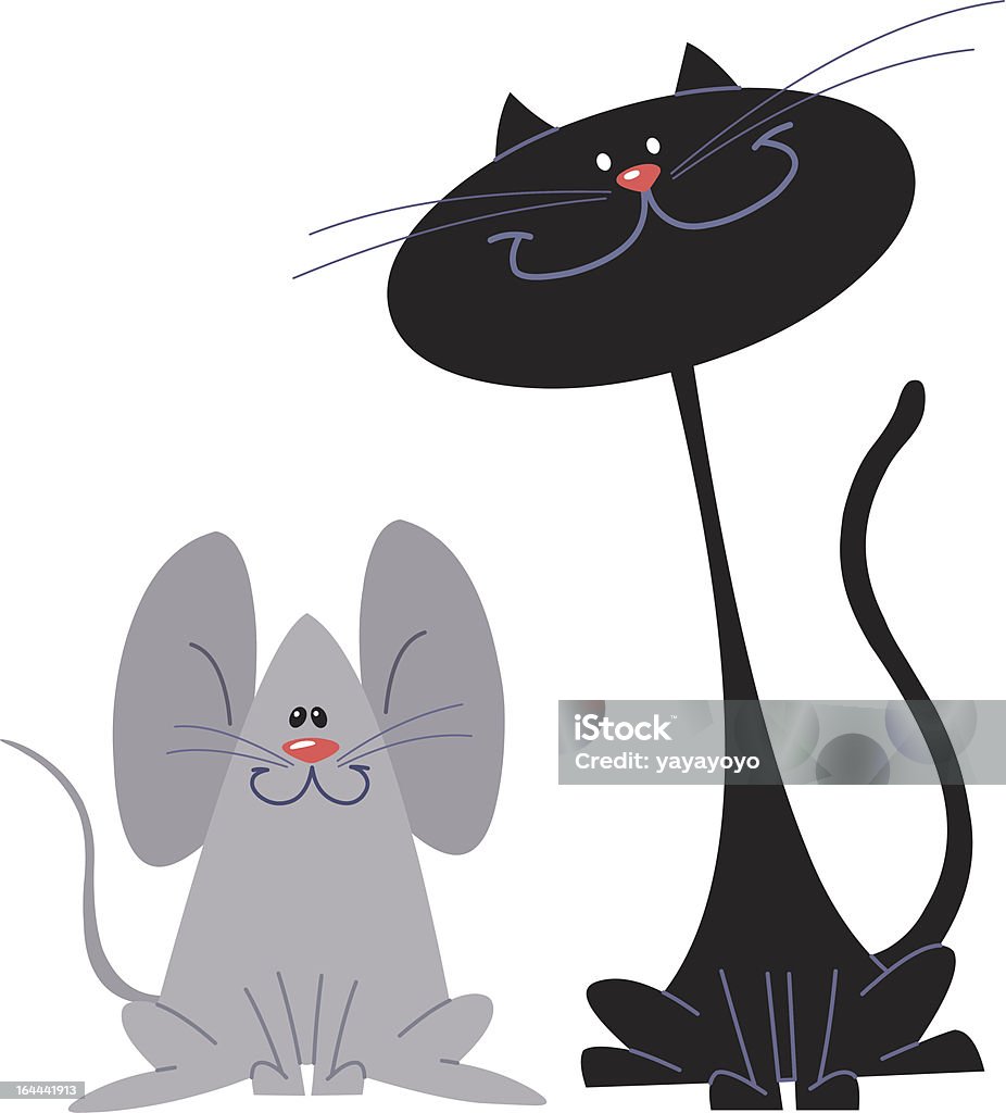 Cat and mouse Domestic Cat stock vector