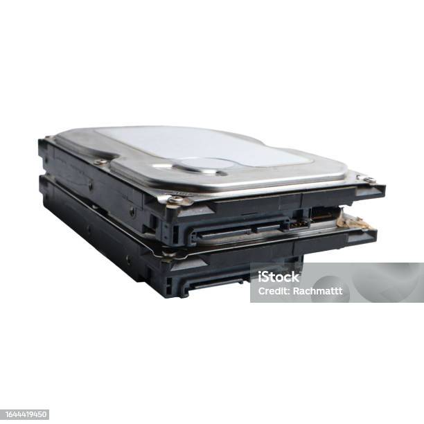 Storage For Photots Computers Two Stacks Of Computer Storage Isolated On White Background Stock Photo ...