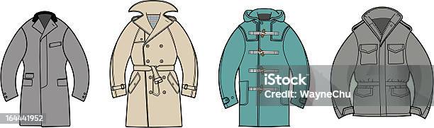 Outerwear Collection Stock Illustration - Download Image Now - Trench Coat, Men, Duffle Coat