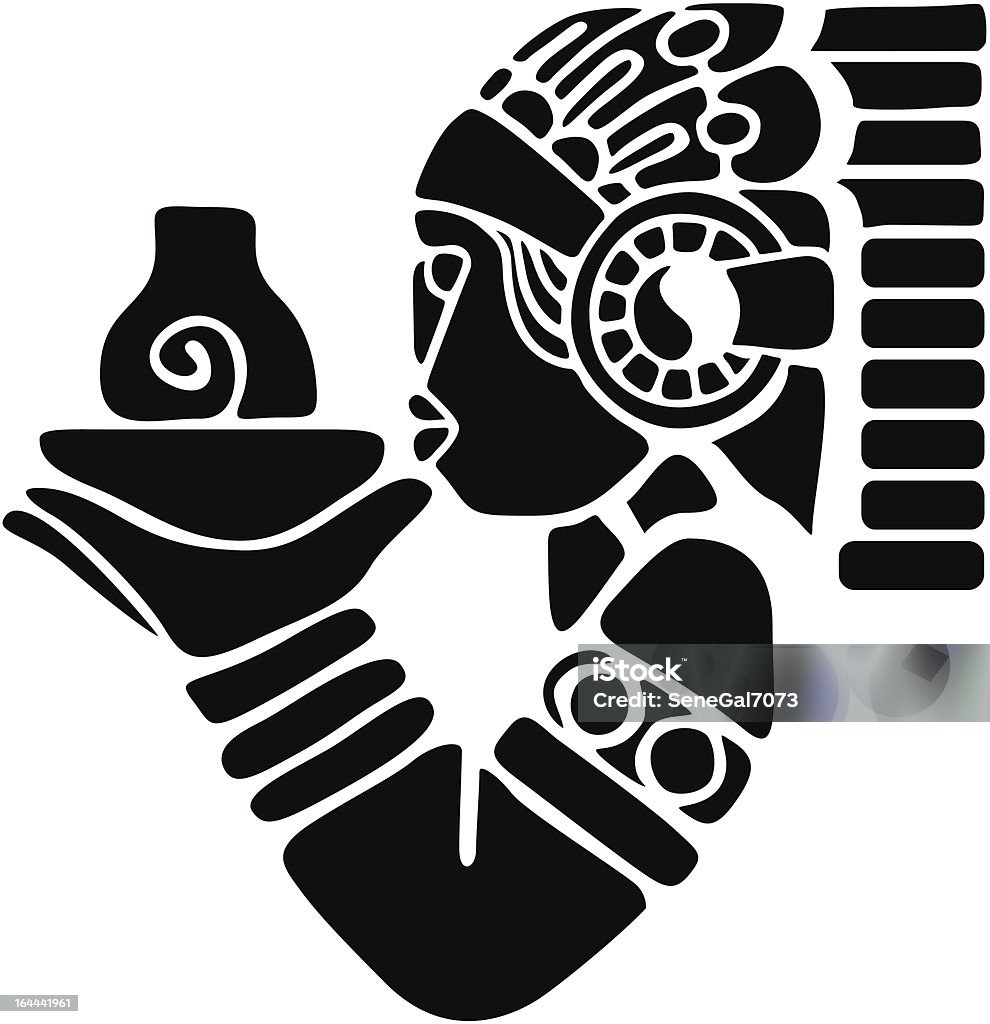 indianetz-black Black profile of the person in the traditional dress Drinking stock vector