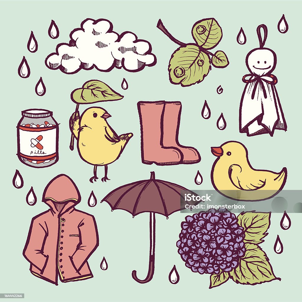 Jour de pluie - clipart vectoriel de Bleu libre de droits