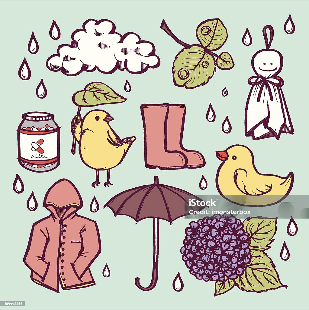 Deszczowy dzień - Grafika wektorowa royalty-free (Bez ludzi)