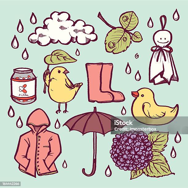 Deszczowy Dzień - Stockowe grafiki wektorowe i więcej obrazów Bez ludzi - Bez ludzi, But z cholewką, Deszcz