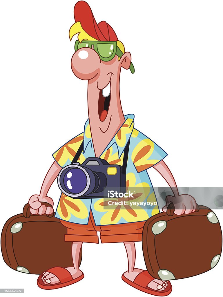 Tourist Happy tourist Men stock vector