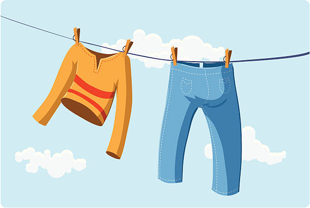 ilustrações, clipart, desenhos animados e ícones de de lavanderia - panties lingerie bloomers laundry