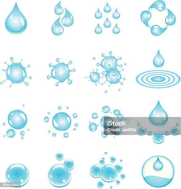 Ilustración de Elementos De Agua y más Vectores Libres de Derechos de Agua - Agua, Rizado - Descripción física, Abstracto