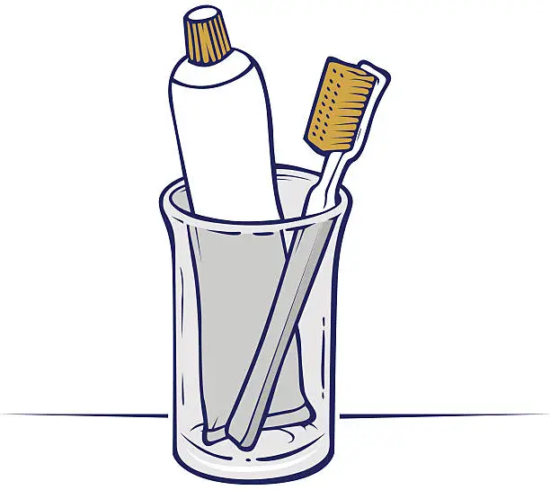 Vector illustration of toothbrush with toothpaste