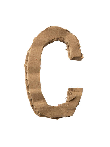 алфавит c, вырезанный из картонной бумаги - document paper cutting tearing стоковые фото и изображения