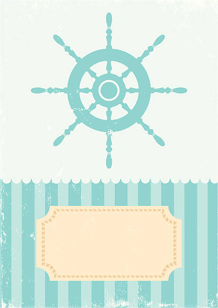 illustration of the wheel illustration of the wheel on turquoise background yacht rock music stock illustrations